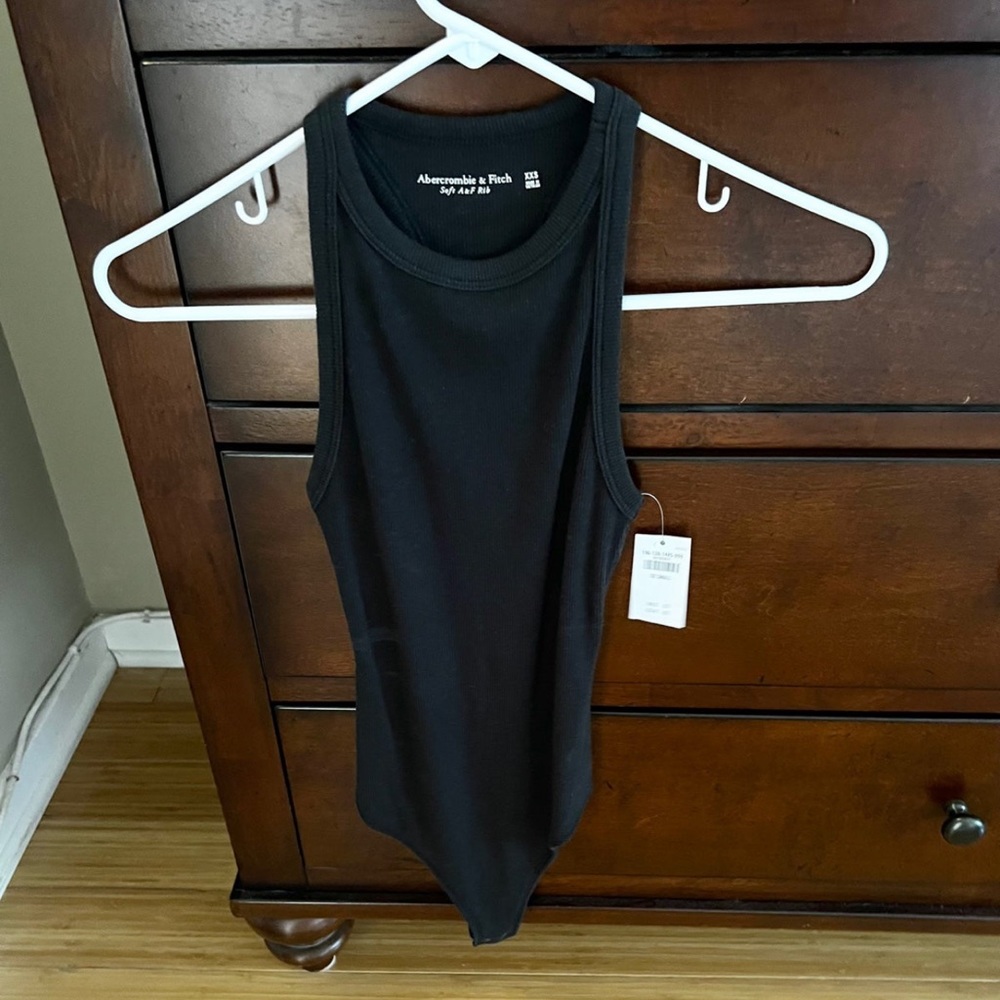 New Abercrombie & Fitch sexy XXS black ribbed sleeveless bodysuit